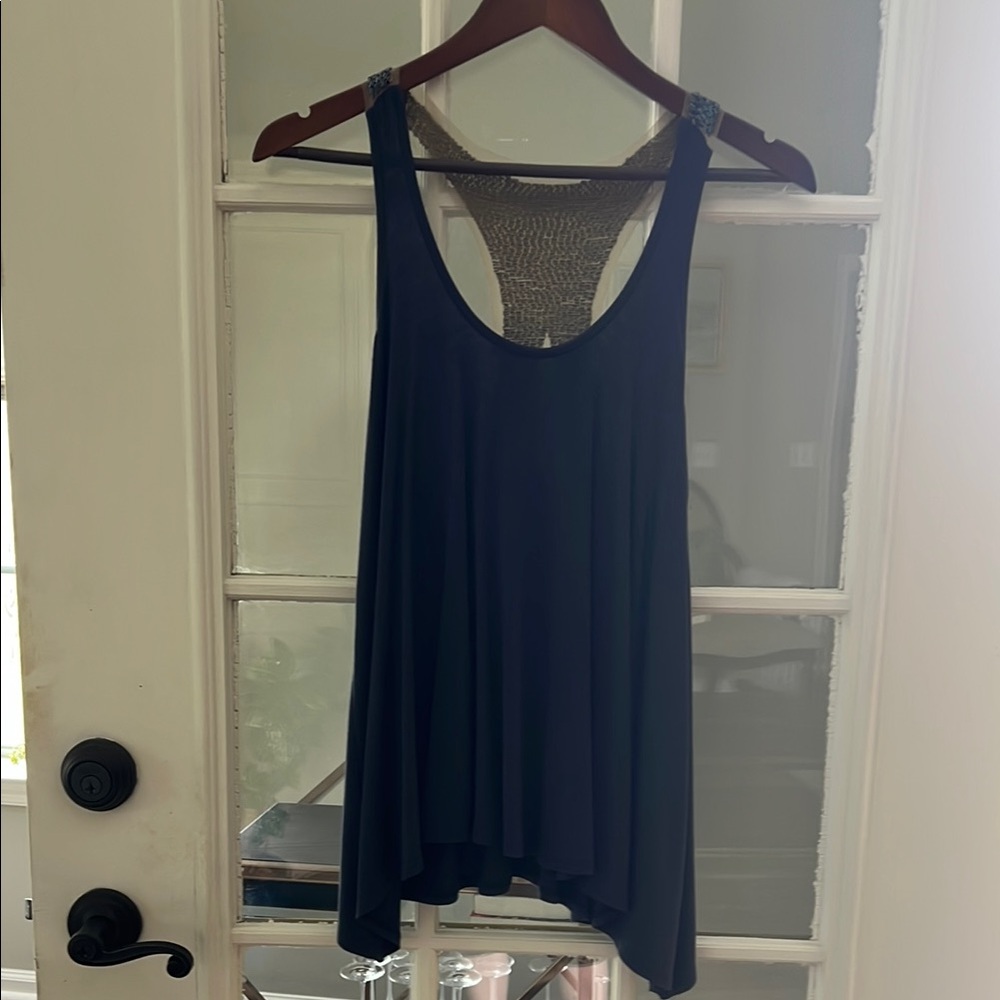 Women's Navy Blue Sleeveless Top